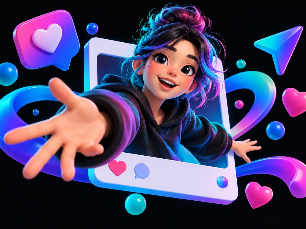 Playful social media character